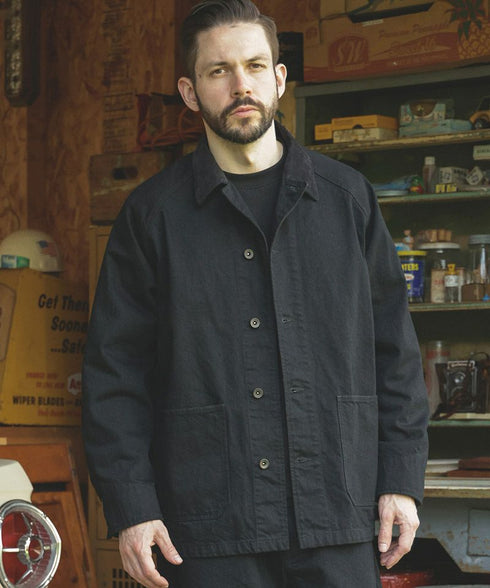 MR.OLIVE / RINSE WASH 12oz CRUNCH DEINIM / 5-BUTTON COVERALL / ミスターオリーブ / リンスウォッシュ12オンスクランチデニム / 5つボタンカバーオール