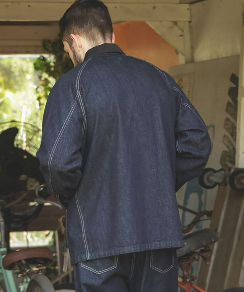 MR.OLIVE / RINSE WASH 12oz CRUNCH DEINIM / 5-BUTTON COVERALL / ミスターオリーブ / リンスウォッシュ12オンスクランチデニム / 5つボタンカバーオール