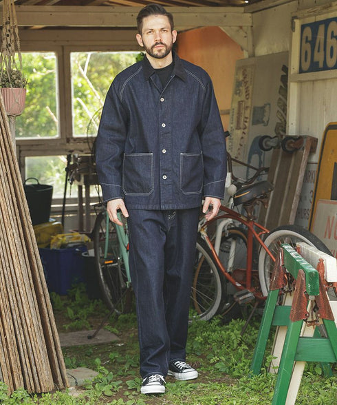 MR.OLIVE / RINSE WASH 12oz CRUNCH DEINIM / 5-BUTTON COVERALL / ミスターオリーブ / リンスウォッシュ12オンスクランチデニム / 5つボタンカバーオール