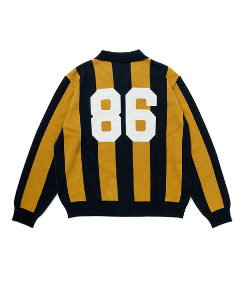 430 fourthirty / L-S STRIPE JERSEY KNIT POLO / フォーサーティ / L-Sストライプジャージーニットポロ