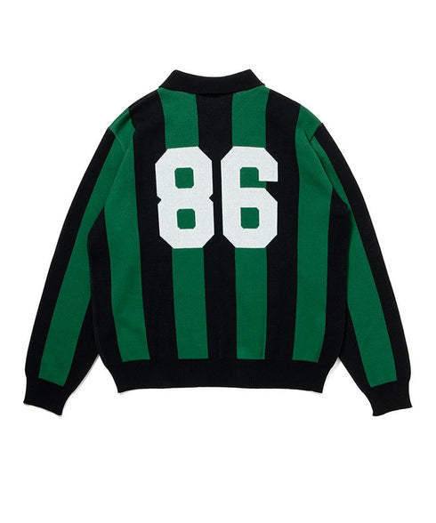 430 fourthirty / L-S STRIPE JERSEY KNIT POLO / フォーサーティ / L-Sストライプジャージーニットポロ