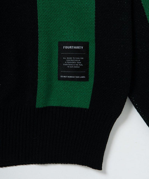 430 fourthirty / L-S STRIPE JERSEY KNIT POLO / フォーサーティ / L-Sストライプジャージーニットポロ