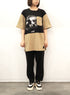 mooon/remake T-shirt beige/black ムーン/リメイク Tシャツ ベージュ/ブラック