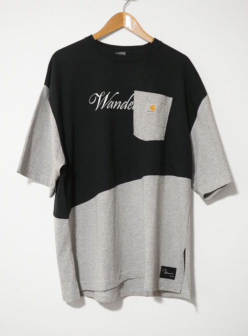 mooon/remake T-shirt grey/black ムーン/リメイク Tシャツ グレー/ブラック