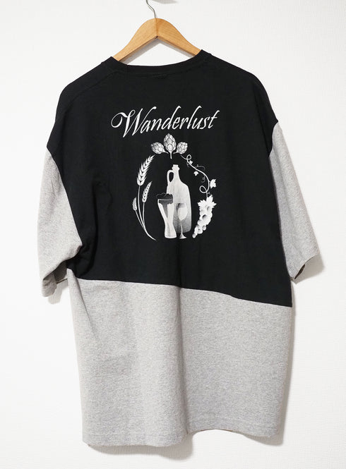 mooon/remake T-shirt grey/black ムーン/リメイク Tシャツ グレー/ブラック