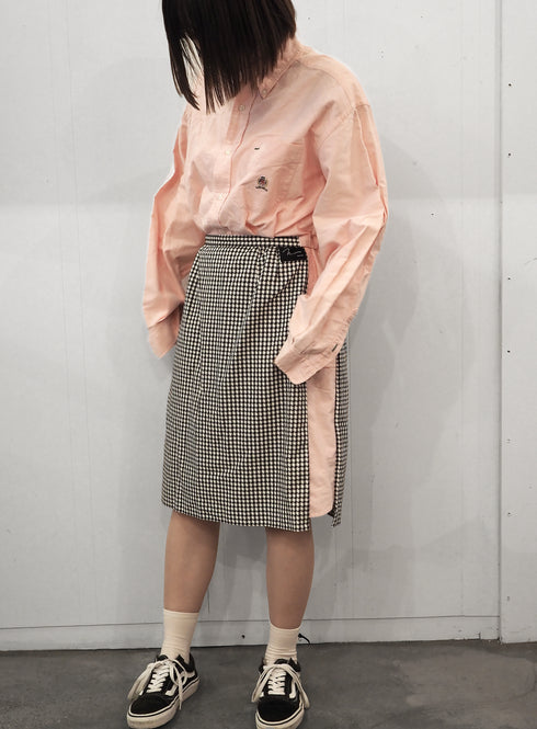 mooon リメイク ドッキング ワンピース PINK/GRAY