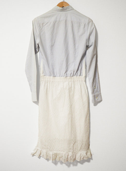 mooon リメイク ドッキング ワンピース STRIPE/WHITE