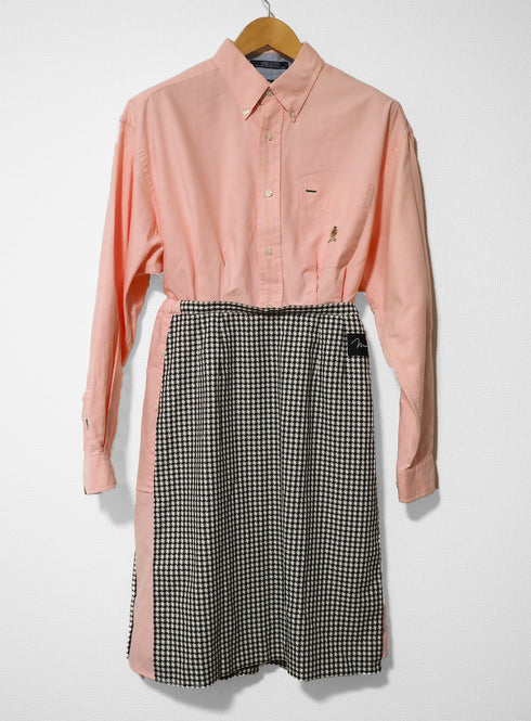 mooon リメイク ドッキング ワンピース PINK/GRAY