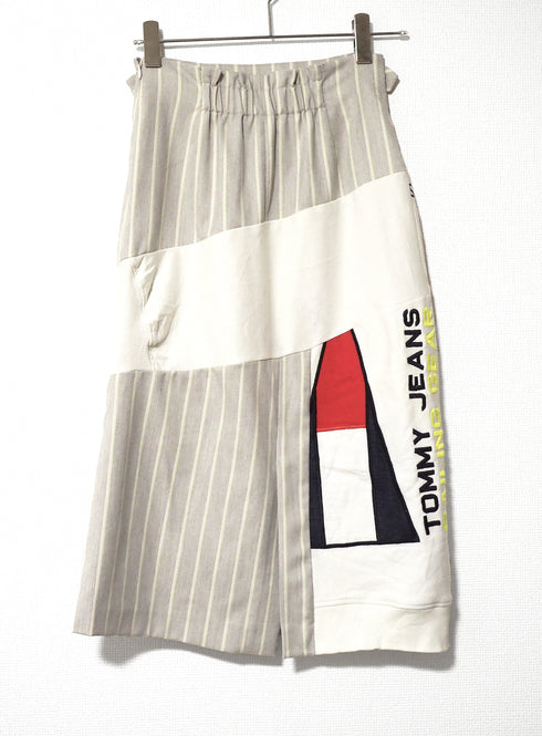 mooon リメイク パッチワークスカート WHITE/GRAY