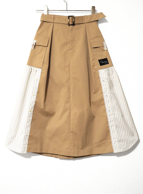 mooon リメイク パッチワークスカート BEIGE