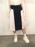 mooon リメイク パッチワークスカート NAVY/PINK