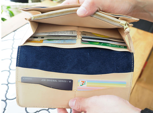 C/O. バイカラーレザーロングウォレット/Bicolor leather long wallet