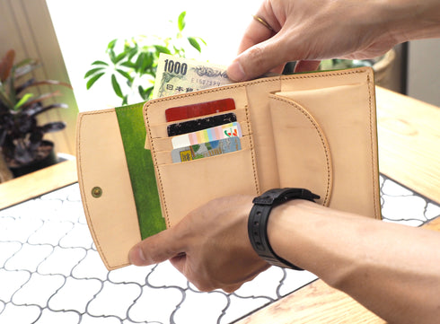 C/O. バイカラーレザーミドルウォレット/Bicolor Leather Middle Wallet