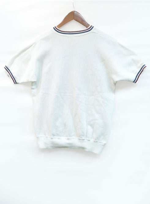 【USED】ブランド不明 半袖スウェット トリコロールリンガー