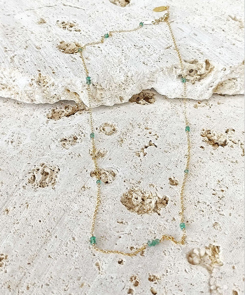 JEENAR OKINAWA 天然石 ネックレス エメラルド(K14GOLD FILLED)