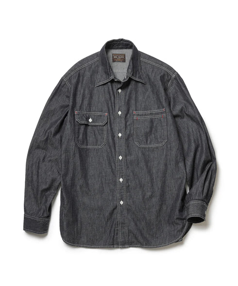MR.OLIVE / 6oz DENIM / RINSE WASH SERVICEMAN SHIRT / ミスターオリーブ / 6オンスデニム / リンスウォッシュサービスマンシャツ
