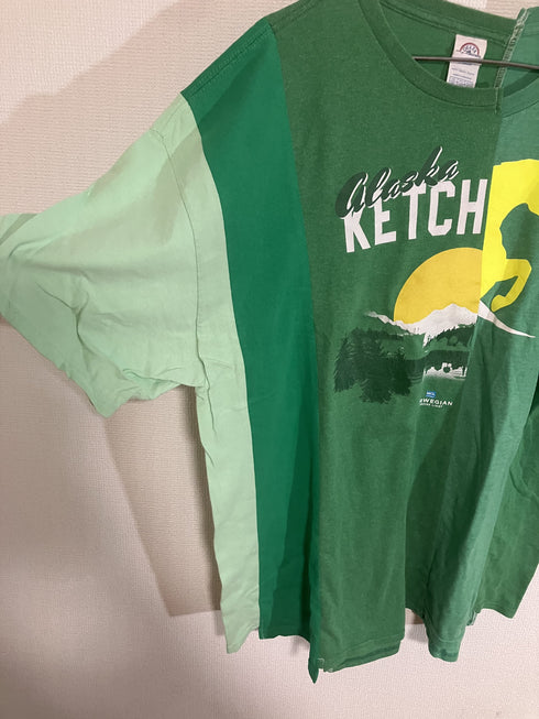 mooon / Remake T-shirt green ムーン / リメイク Tシャツ グリーン