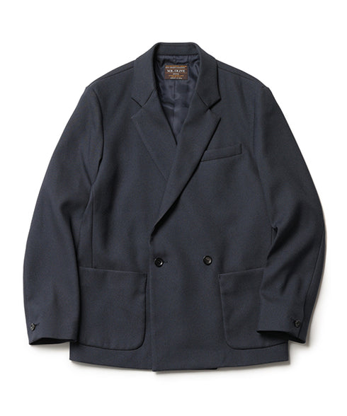 MR.OLIVE / RETRO POLYESTER TWILL / 2B DOUBLE BREASTED JACKET / ミスターオリーブ / レトロポリエステルツイル / 2Bダブルブレステッドジャケット