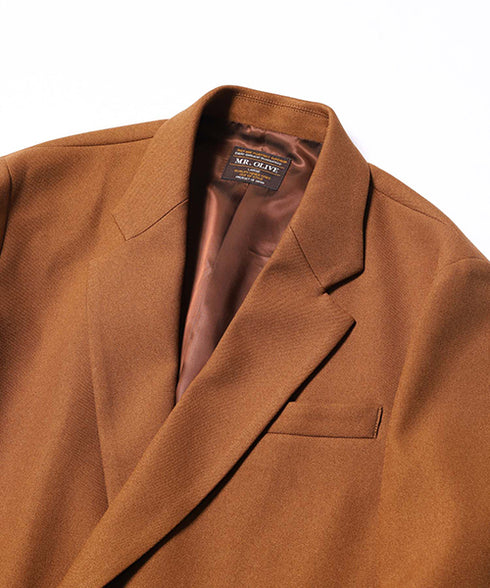 MR.OLIVE / RETRO POLYESTER TWILL / 2B DOUBLE BREASTED JACKET / ミスターオリーブ / レトロポリエステルツイル / 2Bダブルブレステッドジャケット
