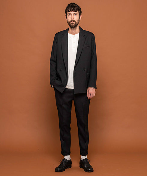 MR.OLIVE / RETRO POLYESTER TWILL / 2B DOUBLE BREASTED JACKET / ミスターオリーブ / レトロポリエステルツイル / 2Bダブルブレステッドジャケット