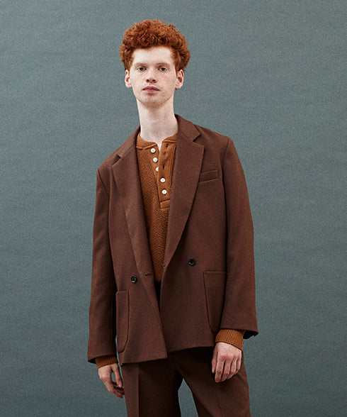 MR.OLIVE / RETRO POLYESTER TWILL / 2B DOUBLE BREASTED JACKET / ミスターオリーブ / レトロポリエステルツイル / 2Bダブルブレステッドジャケット