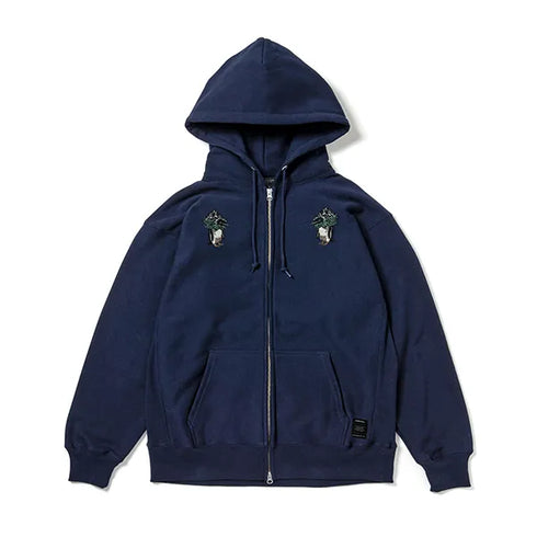 430 fourthirty / AF MOUNT PENGUIN EMB Z/U PARKA / フォーサーティ / マウンテンペンギン刺繍ジップアップパーカー