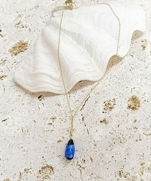 JEENAR OKINAWA ホタルガラス ペンダント(K14GOLD FILLED)