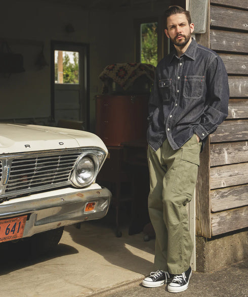 MR.OLIVE / 6oz DENIM / RINSE WASH SERVICEMAN SHIRT / ミスターオリーブ / 6オンスデニム / リンスウォッシュサービスマンシャツ