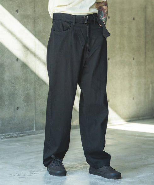 MR.OLIVE /RINSE WASH 8oz DENIM / BELTED RELAX TAPERED PANTS / ミスターオリーブ / リンスウォッシュ8オンスデニム / リラックス テーパード パンツ