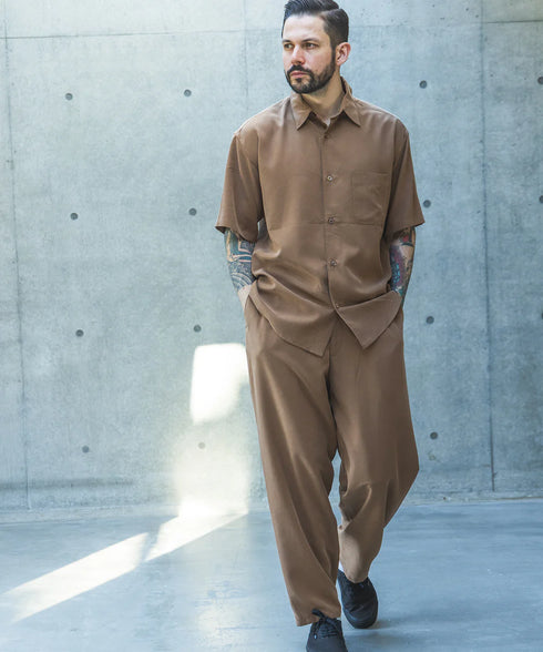 MR.OLIVE / T/R POWDER CLOTH / DRAWSTRING TAPERED PANTS / ミスターオリーブ T/Rパウダークロス ドローストリングテーパードパンツ