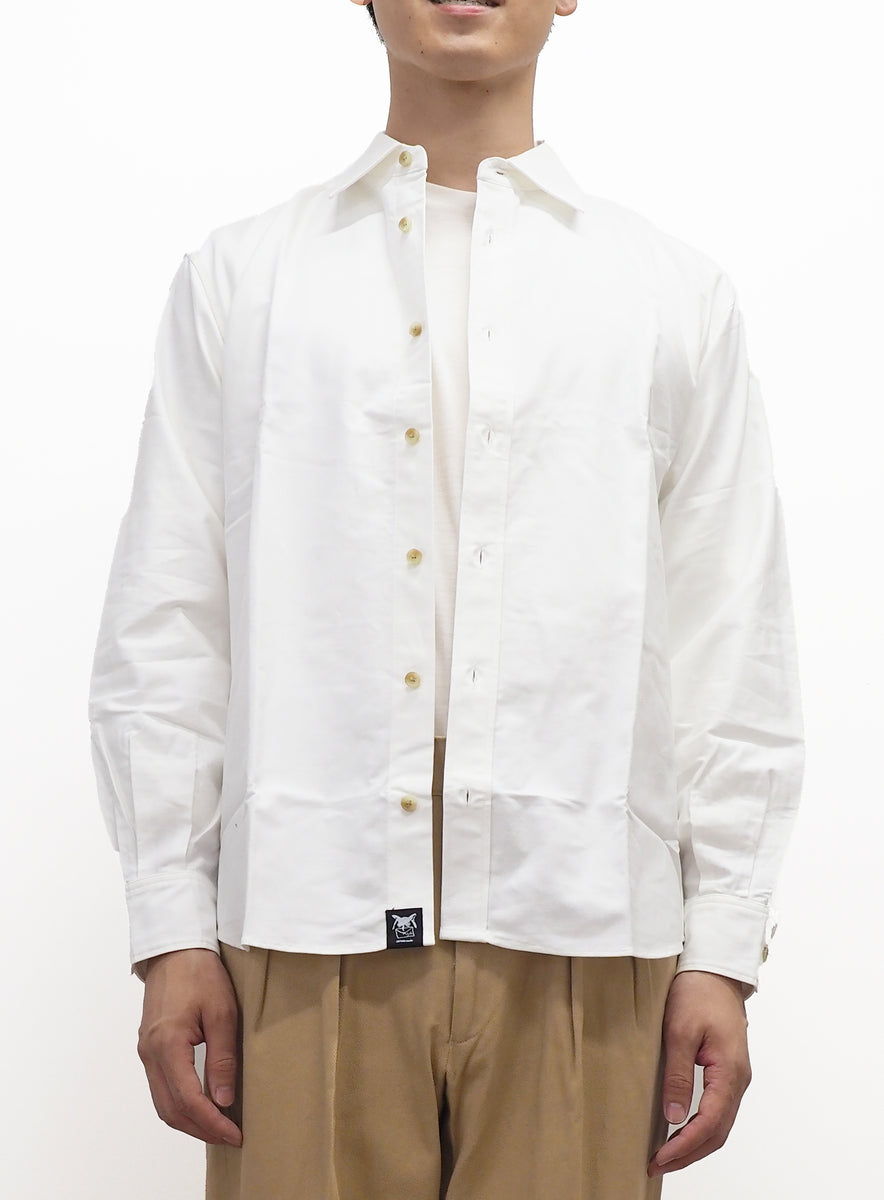 タグ付き　アプレッセ　シルクコットンオックスフォードレギュラーカラーシャツ A.PRESSE (ア プレッセ)Silk Cotton Oxford Regular Collar