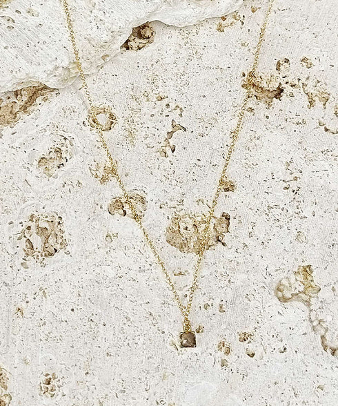 JEENAR OKINAWA 天然石 ネックレス スモーキークォーツ(K14GOLD FILLED)