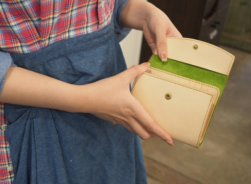 C/O. バイカラーレザーミドルウォレット/Bicolor Leather Middle Wallet