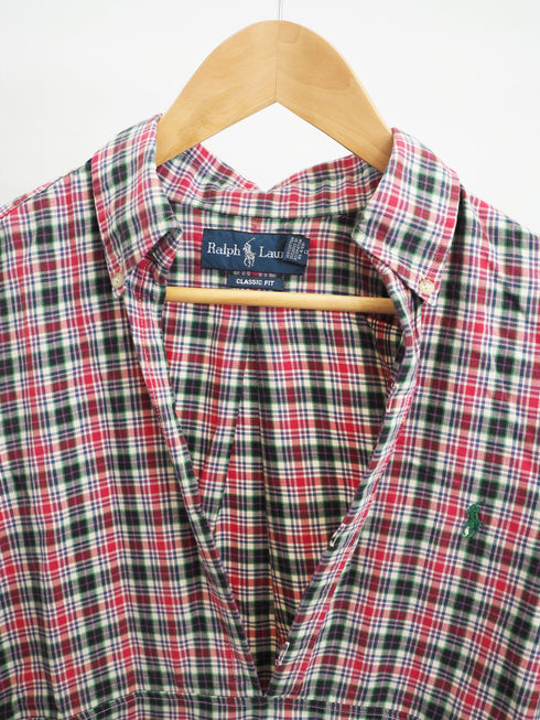 mooon/REMAKE SKIPPER SHIRT E (red) ムーン/リメイクスキッパーシャツE (赤)