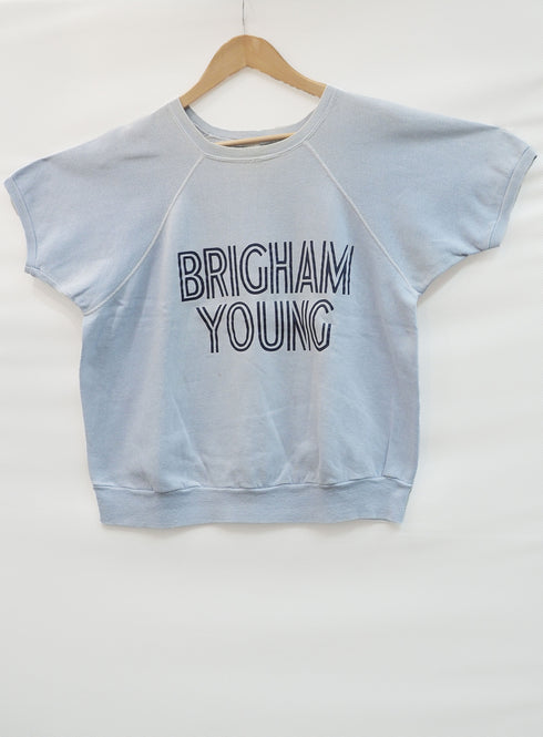 【USED】ブランド不明 半袖スウェット BRIGHAM YOUNG