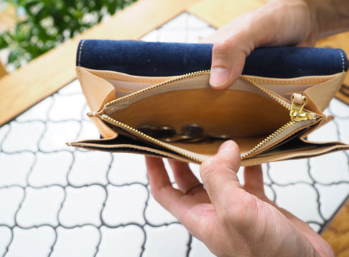 C/O. バイカラーレザーロングウォレット/Bicolor leather long wallet