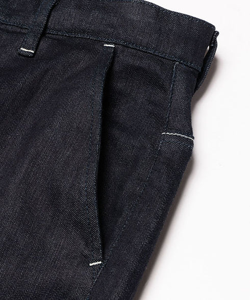 MR.OLIVE / SUPER STRETCH DENIM / ONE WASH WIDE STRAIGHT PANTS / ミスターオリーブ / スーパーストレッチデニム / ワンウォッシュワイドストレートパンツ