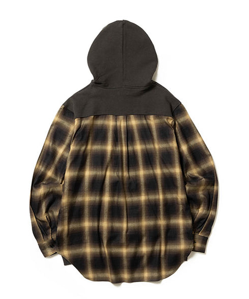 MR.OLIVE / URAKE & OMBRE CHECK / HYBRID HOODY ミスターオリーブ/裏毛&オンブレチェック / ハイブリットフーディー