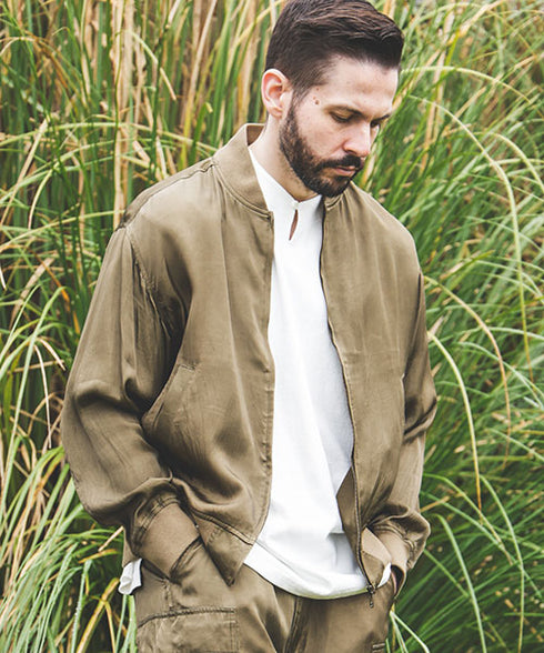 MR.OLIVE / PIGMENT CUPRA MA-1 JACKET / ミスターオリーブ / ピグメントキュプラ MA-1ジャケット