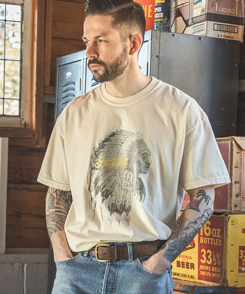 MR.OLIVE / INDIAN MOTOCYCLE COLLABORATION / USED PRINT T-SHIRT TYPE-C / INDIAN MOTOCYCLE / ミスターオリーブ / コラボレーション / ユーズドプリントTシャツ TYPE-C