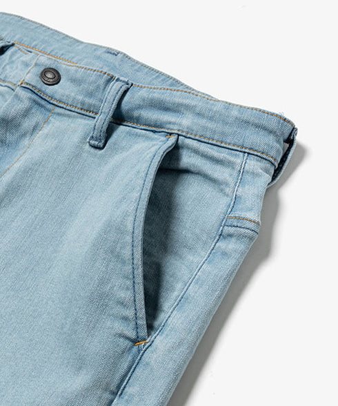 MR.OLIVE / SUPER STRETCH DENIM BLEACH CUT SLIM PANTS / ミスターオリーブ / スーパーストレッチデニム ブリーチカットスリムパンツ