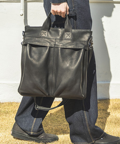 MR.OLIVE E.O.I】WATER PROOF WASHABLE LEATHER -BIG SHOULDER BAG 