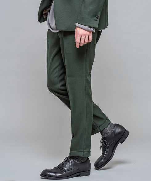 MR.OLIVE/RETRO POLYESTER TWILL / ONE PLEATS STA-PREST TAPERED PANTS ミスターオリーブ/レトロポリエステルツイル/ワンプリーツスタプレストスラックス