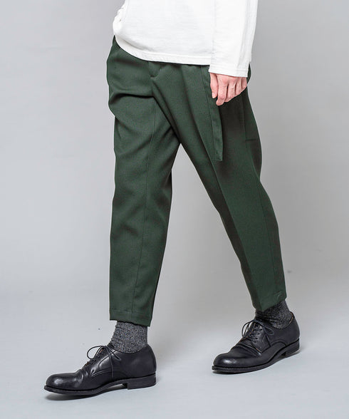 MR.OLIVE / RETRO POLYESTER TWILL / BELTED WIDE TAPERED PANTS / ミスターオリーブ / レトロポリエステルツイル / ベルテッドワイドテーパードパンツ