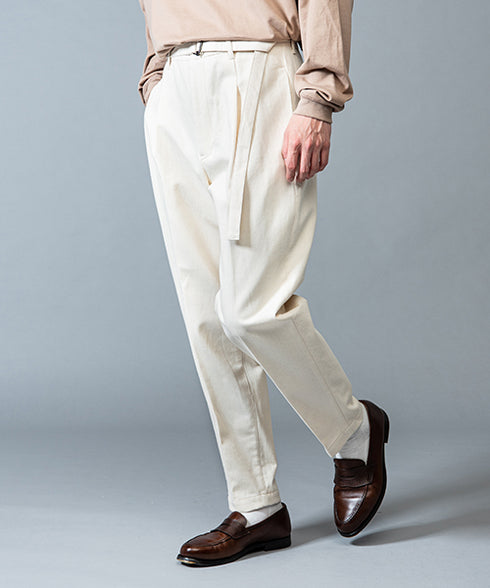 MR.OLIVE / 10oz ALL SEASON DEINIM / BELTED WIDE TAPERED PANTS / ミスターオリーブ / 10オンスオールシーズンデニム / ベルテッドワイドテーパードパンツ