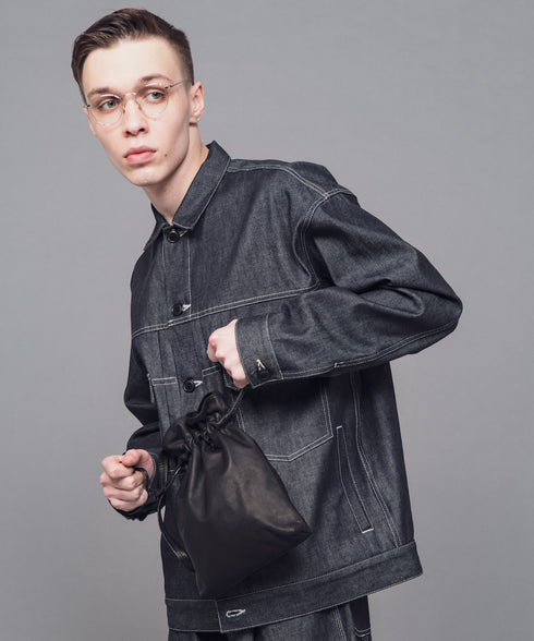 MR.OLIVE E.O.I / WATER PROOF LIGHT LEATHER / DRAWSTRING BAG / ミスターオリーブイーオーアイ / 防水ライトレザー / 巾着バッグ