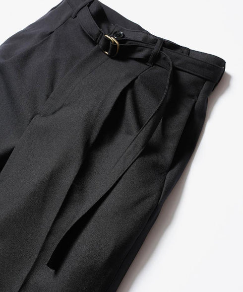 MR.OLIVE / RETRO POLYESTER TWILL / BELTED WIDE TAPERED PANTS / ミスターオリーブ / レトロポリエステルツイル / ベルテッドワイドテーパードパンツ
