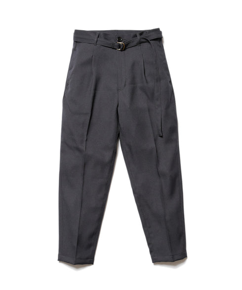 MR.OLIVE / RETRO POLYESTER TWILL / BELTED WIDE TAPERED PANTS / ミスターオリーブ / レトロポリエステルツイル / ベルテッドワイドテーパードパンツ