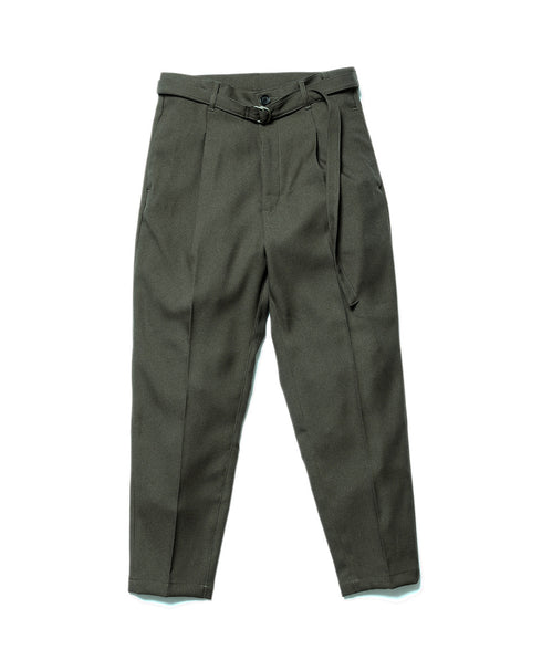MR.OLIVE / RETRO POLYESTER TWILL / BELTED WIDE TAPERED PANTS / ミスターオリーブ / レトロポリエステルツイル / ベルテッドワイドテーパードパンツ