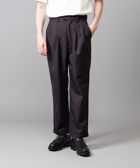 MR.OLIVE / NON MULESING GABARDINE / 2TUCK TAPERED PANTS / ミスターオリーブ / ノンミュールジングギャバジン / 2タックテーパードパンツ